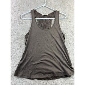 Ya Ya Club Women's Brown Medium Tank Top‎ Lace Back Cotton